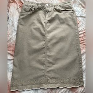 Christopher & Banks Tan Khaki Skirt-Size 10